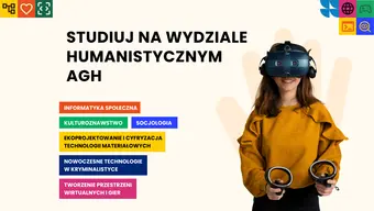 Grafika promująca ofertę edukacyjną na wydziale humanistycznym