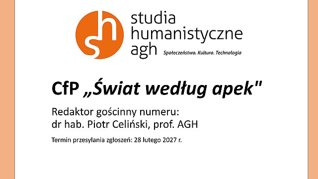 Call for Papers - numer tematyczny „Świat według apek"